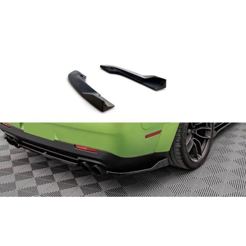 Maxton - Lames De Pare-Chocs Arrière Latérales Dodge Challenger SRT Hellcat Widebody Mk3 Noir Brillant