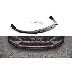 Maxton - Lame Du Pare-Chocs Avant V.1 + Ailerons Hyundai I30 N / I30 N-Line Hatchback/Fastback Mk3 Facelift Noir Brillant