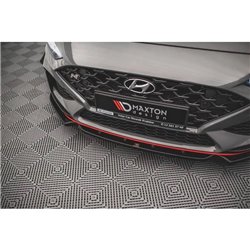 Maxton - Lame Du Pare-Chocs Avant V.1 + Ailerons Hyundai I30 N / I30 N-Line Hatchback/Fastback Mk3 Facelift Noir Brillant