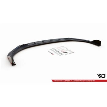 Maxton - Lame Du Pare-Chocs Avant V.1 + Ailerons Hyundai I30 N / I30 N-Line Hatchback/Fastback Mk3 Facelift Noir Brillant