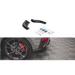 Maxton - Lames De Pare-Chocs Arrière Latérales V.2 Hyundai I30 N Hatchback Mk3 Facelift Noir Brillant