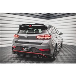 Maxton - Lames De Pare-Chocs Arrière Latérales V.2 Hyundai I30 N Hatchback Mk3 Facelift Noir Brillant