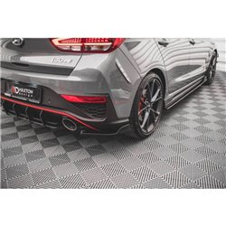 Maxton - Lames De Pare-Chocs Arrière Latérales V.3 Hyundai I30 N Hatchback Mk3 Facelift Noir Brillant
