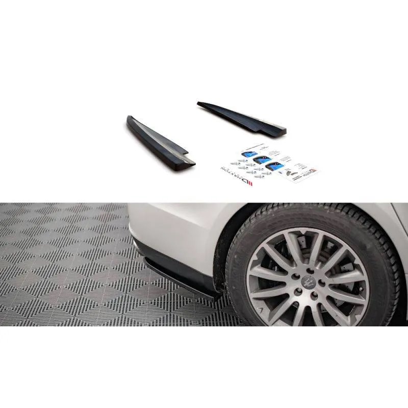 Maxton - Lames De Pare-Chocs Arrière Latérales Maserati Ghibli Mk3 Noir Brillant