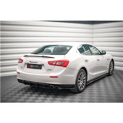 Maxton - Lames De Pare-Chocs Arrière Latérales Maserati Ghibli Mk3 Noir Brillant