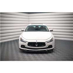 Maxton - Lame Du Pare-Chocs Avant V.2 Maserati Ghibli Mk3 Noir Brillant