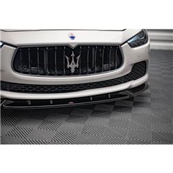 Maxton - Lame Du Pare-Chocs Avant V.2 Maserati Ghibli Mk3 Noir Brillant