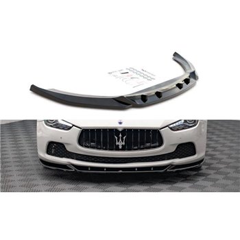Maxton - Lame Du Pare-Chocs Avant V.1 Maserati Ghibli Mk3 Noir Brillant