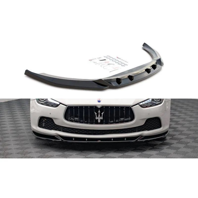 Maxton - Lame Du Pare-Chocs Avant V.1 Maserati Ghibli Mk3 Noir Brillant