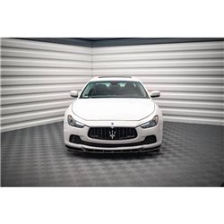 Maxton - Lame Du Pare-Chocs Avant V.1 Maserati Ghibli Mk3 Noir Brillant
