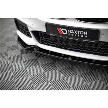 Maxton - Lame Du Pare-Chocs Avant V.2 BMW X1 M-Pack F48 Noir Brillant