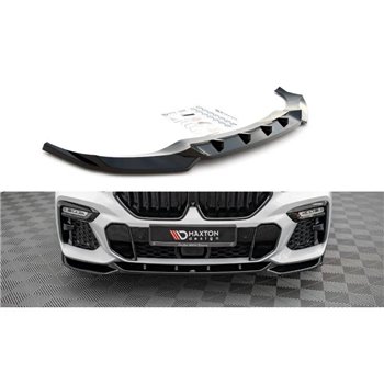 Maxton - Lame Du Pare-Chocs Avant V.1 BMW X6 M-Pack G06 Noir Brillant
