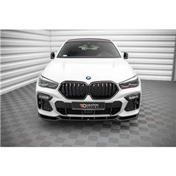 Maxton - Lame Du Pare-Chocs Avant V.1 BMW X6 M-Pack G06 Noir Brillant