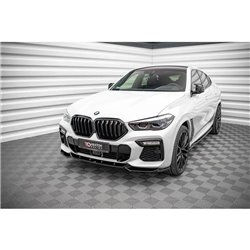 Maxton - Lame Du Pare-Chocs Avant V.1 BMW X6 M-Pack G06 Noir Brillant