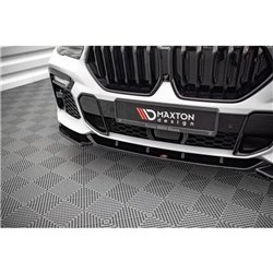 Maxton - Lame Du Pare-Chocs Avant V.1 BMW X6 M-Pack G06 Noir Brillant