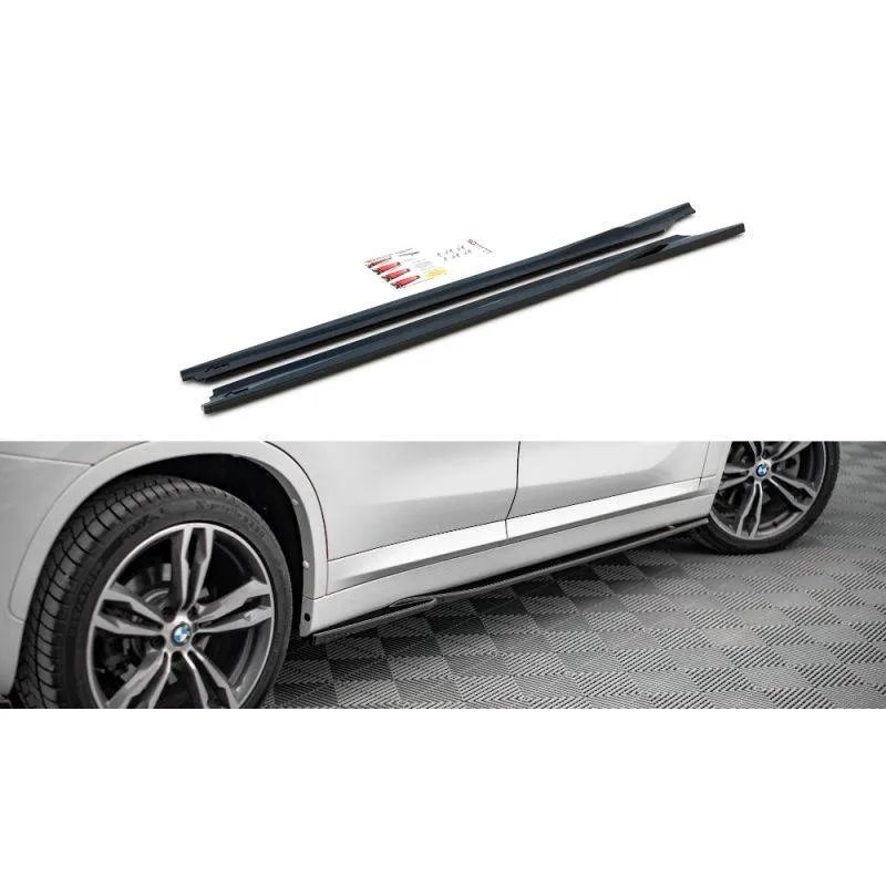 Maxton - Rajouts Des Bas De Caisse BMW X1 M-Pack F48 / F48 Facelift Noir Brillant