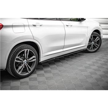 Maxton - Rajouts Des Bas De Caisse BMW X1 M-Pack F48 / F48 Facelift Noir Brillant