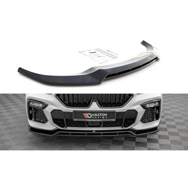 Maxton - Lame Du Pare-Chocs Avant V.2 BMW X6 M-Pack G06 Noir Brillant