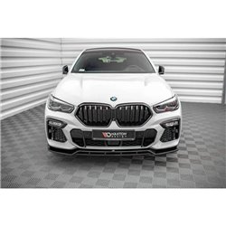 Maxton - Lame Du Pare-Chocs Avant V.2 BMW X6 M-Pack G06 Noir Brillant