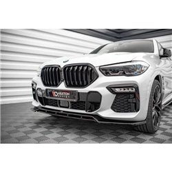 Maxton - Lame Du Pare-Chocs Avant V.2 BMW X6 M-Pack G06 Noir Brillant
