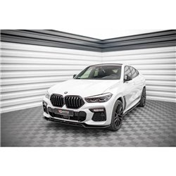 Maxton - Lame Du Pare-Chocs Avant V.2 BMW X6 M-Pack G06 Noir Brillant