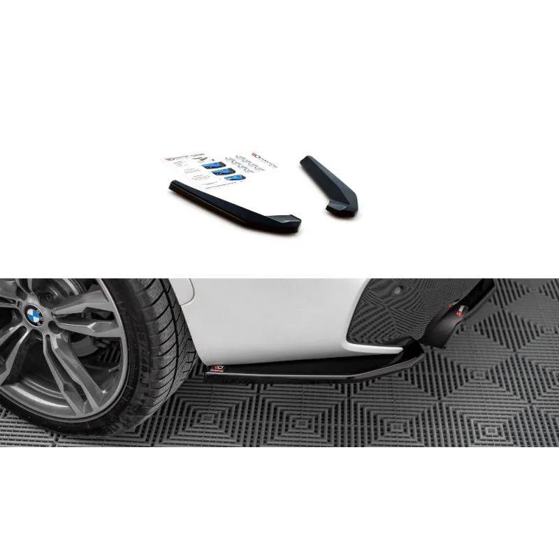 Maxton - Lames De Pare-Chocs Arrière Latérales BMW X1 M-Pack F48 / F48 Facelift Noir Brillant
