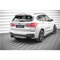 Maxton - Lames De Pare-Chocs Arrière Latérales BMW X1 M-Pack F48 / F48 Facelift Noir Brillant