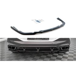 Maxton - Arriere Splitter (avec une barre verticale) V.1 BMW X6 M-Pack G06 Noir Brillant