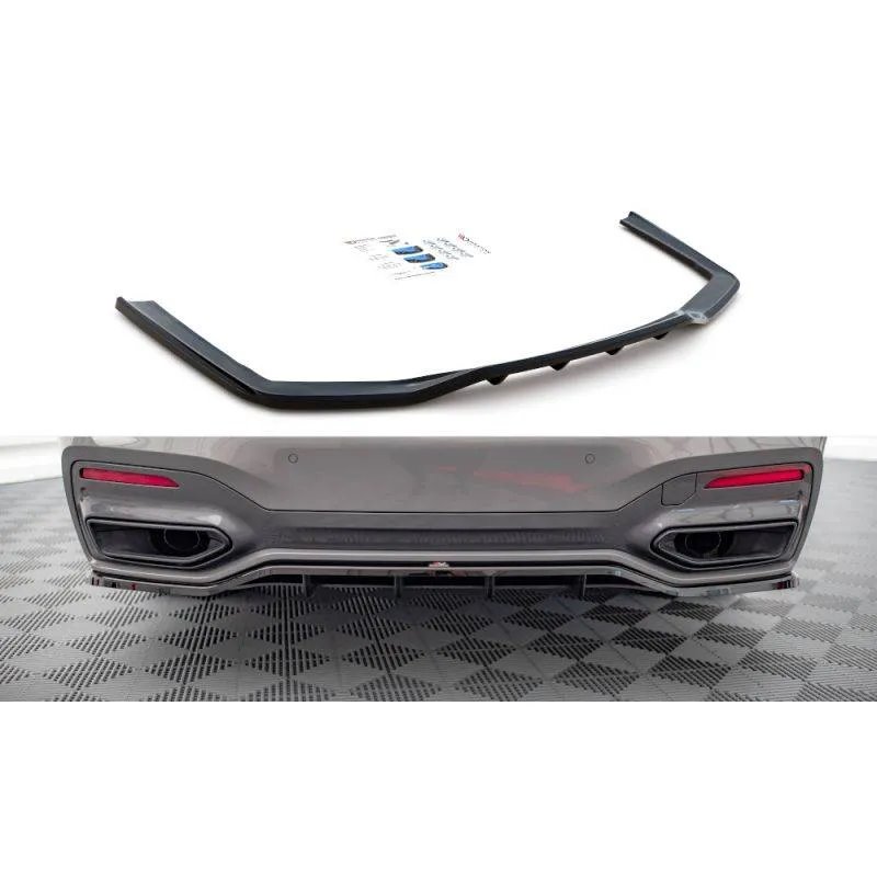 Maxton - Arriere Splitter (avec une barre verticale) V.1 BMW 7 M-Pack G11 / G12 Facelift Noir Brillant