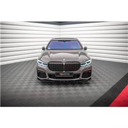 Maxton - Lame Du Pare-Chocs Avant V.1 BMW 7 M-Pack G11 / G12 Facelift Noir Brillant