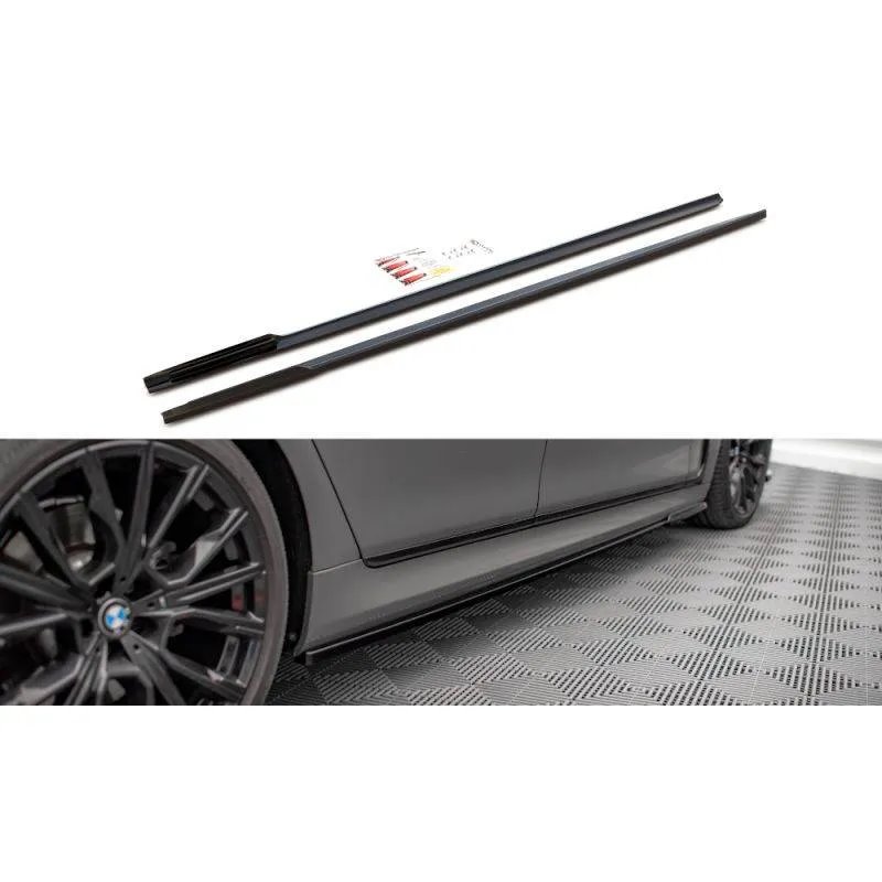 Maxton - Rajouts Des Bas De Caisse V.1 BMW 7 M-Pack G11 Noir Brillant
