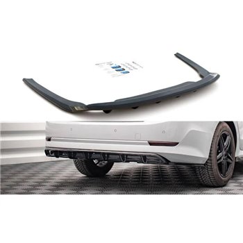 Maxton - Arriere Splitter (avec une barre verticale) Skoda Octavia Mk4 Noir Brillant