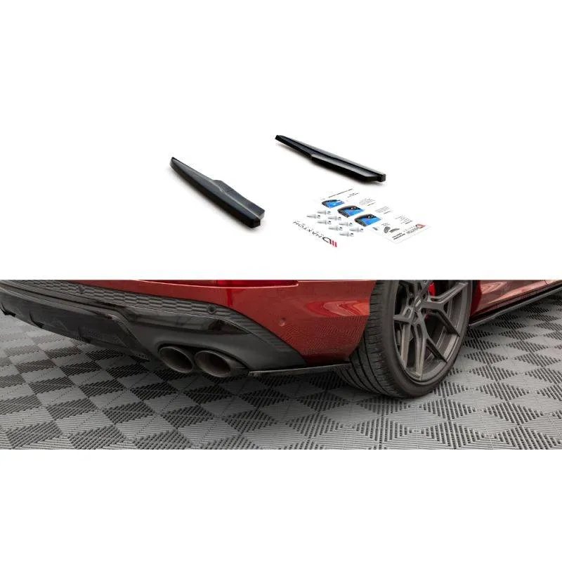Maxton - Lames De Pare-Chocs Arrière Latérales Audi SQ7 Mk2 (4M) Facelift Noir Brillant