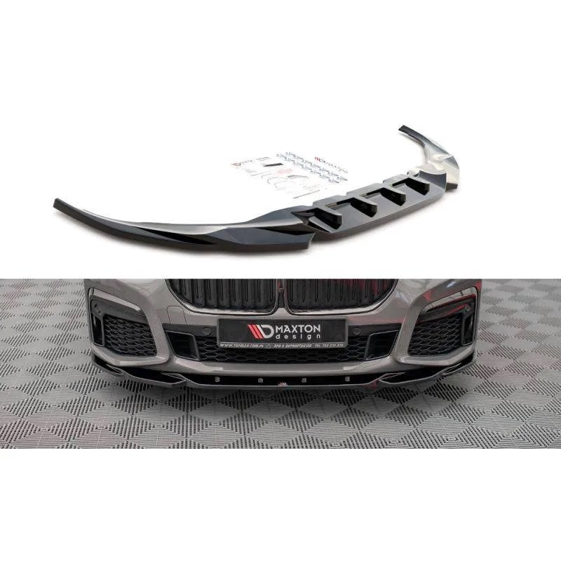 Maxton - Lame Du Pare-Chocs Avant V.2 BMW 7 M-Pack G11 / G12 Facelift Noir Brillant
