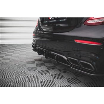 Maxton - Street Pro Central Diffuseur Arriere Mercedes-Benz E63 AMG Estate/Sedan S213/W213 Noir-Rouge