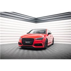 Maxton - Lame Du Pare-Chocs Avant V.2 Audi S3 / A3 S-Line 8V Sedan / Cabrio Noir Brillant