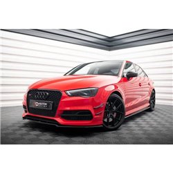 Maxton - Lame Du Pare-Chocs Avant V.2 Audi S3 / A3 S-Line 8V Sedan / Cabrio Noir Brillant