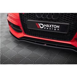 Maxton - Lame Du Pare-Chocs Avant V.2 Audi S3 / A3 S-Line 8V Sedan / Cabrio Noir Brillant