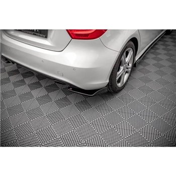 Maxton - Lames De Pare-Chocs Arrière Latérales V.1 Mercedes-Benz A W176 Noir Brillant