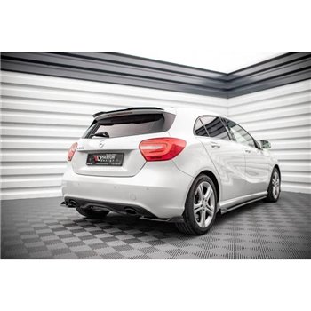 Maxton - Lames De Pare-Chocs Arrière Latérales V.1 Mercedes-Benz A W176 Noir Brillant