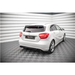 Maxton - Lames De Pare-Chocs Arrière Latérales V.2 Mercedes-Benz A W176 Noir Brillant
