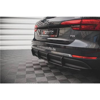 Maxton - Street Pro Central Diffuseur Arriere Audi A4 B9 Noir-Rouge