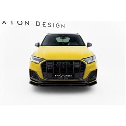 Maxton - Lame Du Pare-Chocs Avant V.1 Audi SQ7 /Q7 S-Line Mk2 (4M) Facelift Noir Brillant