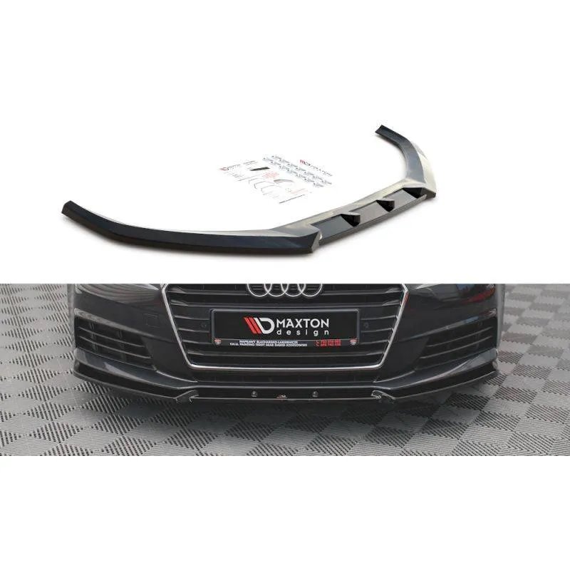 Maxton - Lame Du Pare-Chocs Avant V.1 Audi A4 B9 Noir Brillant