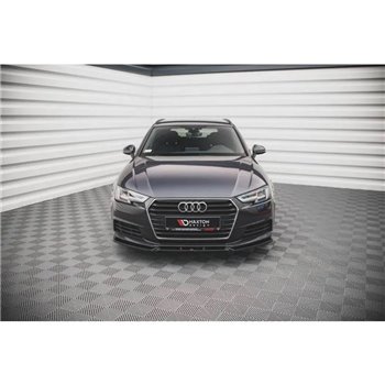 Maxton - Lame Du Pare-Chocs Avant V.1 Audi A4 B9 Noir Brillant