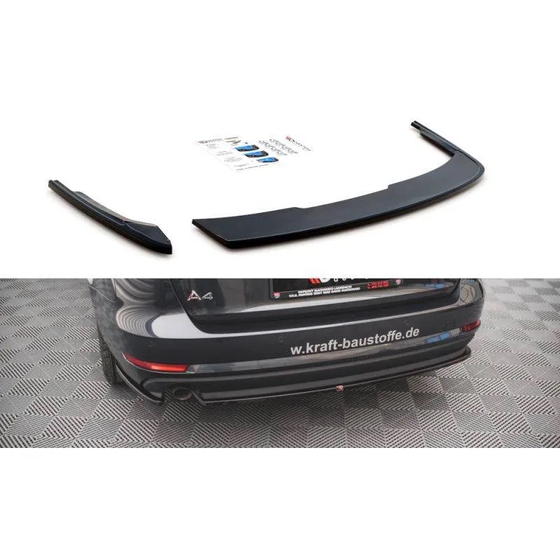 Maxton - Lames De Pare-Chocs Arrière Latérales Audi A4 B9 Noir Brillant