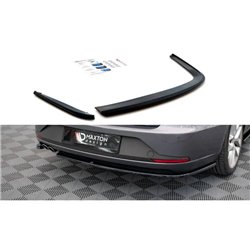 Maxton - Lames De Pare-Chocs Arrière Latérales V.1 Seat Leon FR Sportstourer Mk3 Noir Brillant