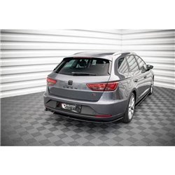 Maxton - Lames De Pare-Chocs Arrière Latérales V.1 Seat Leon FR Sportstourer Mk3 Noir Brillant