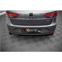 Maxton - Lames De Pare-Chocs Arrière Latérales V.1 Seat Leon FR Sportstourer Mk3 Noir Brillant