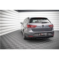Maxton - Lames De Pare-Chocs Arrière Latérales V.1 Seat Leon FR Sportstourer Mk3 Noir Brillant